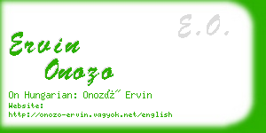 ervin onozo business card